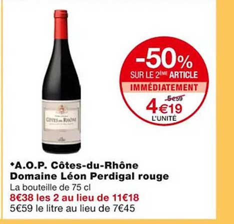 a.o.p. côtes-du-rhône domaine léon perdigal rouge