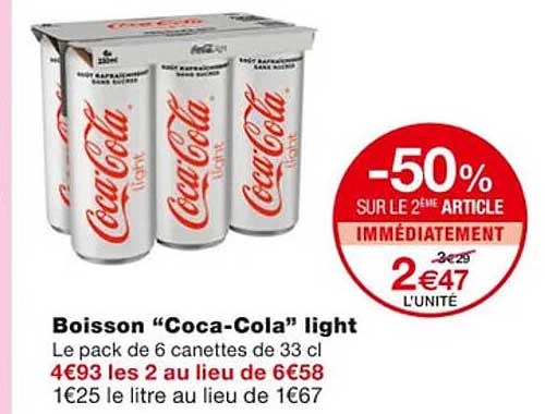 boisson "coca-cola" light