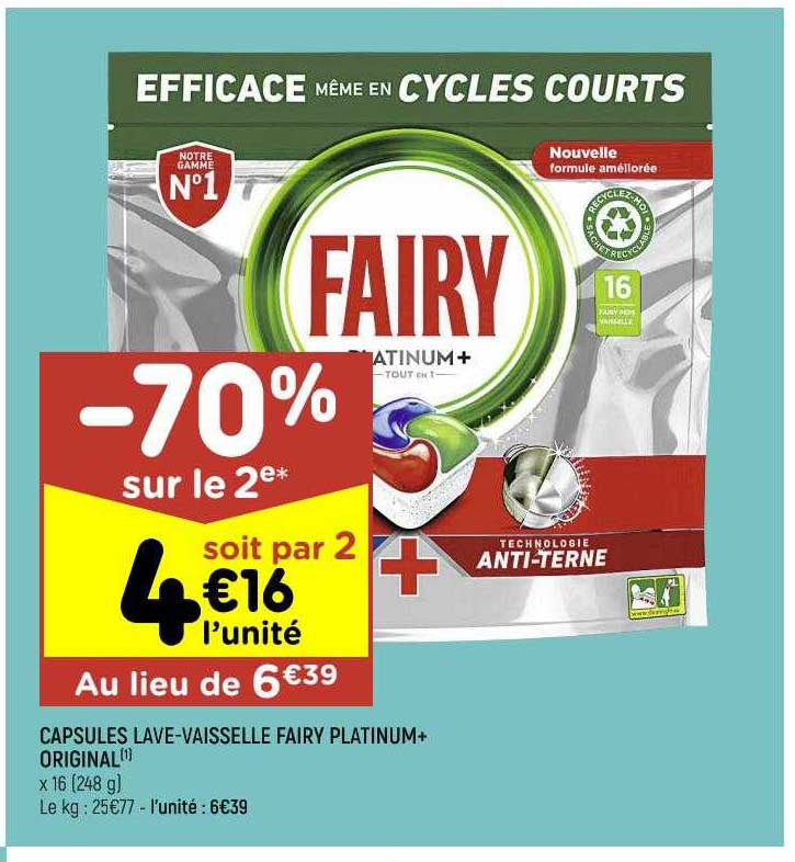 capsules lave-vaisselle fairy platinum+ original