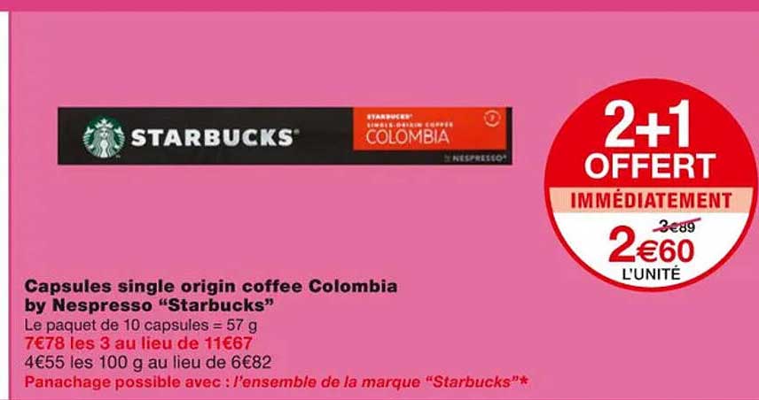 capsules single origin coffee colombia by nespresso "starbucks"