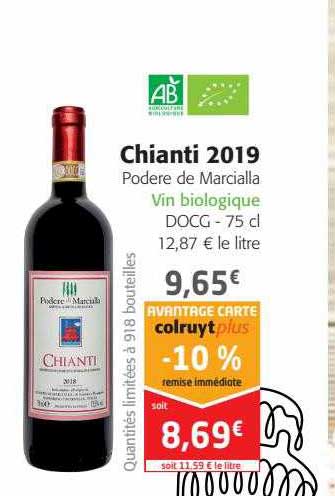 chianti 2019 podere de marcialla vin biologique docg