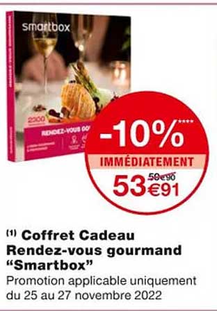 coffret cadeau rendez-vous gourmand "smartbox"