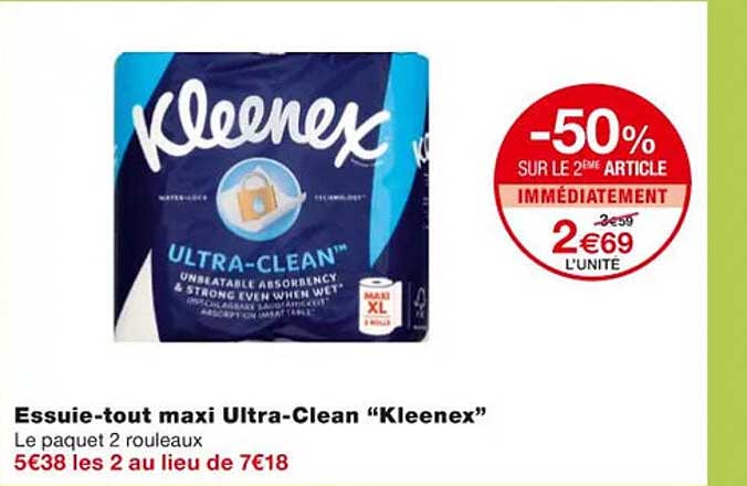 essuie-tout maxi ultra-clean "kleenex"