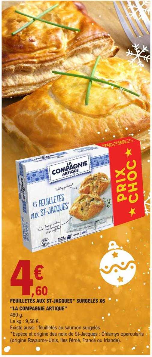 feuilletés aux st-jacques surgelés x6 "la compagne artique"