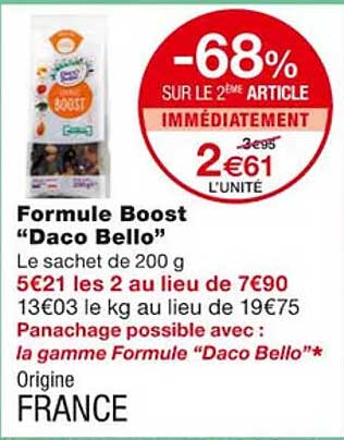formule boost "daco bello"