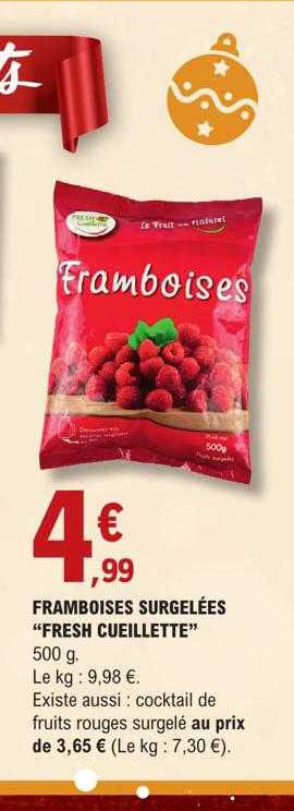 framboises surgelées "fresh cueillette"