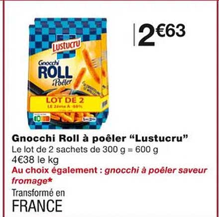 gnocchi roll à poêler "lustucru"