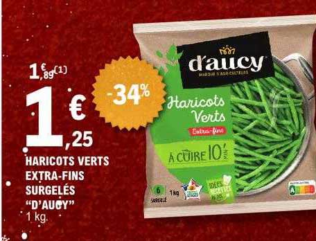 haricots verts extra-fins surgelés "d'aucy"