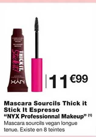 Mascara Sourcils Thick It Stick It Espresso "nyx Professional Makeup"