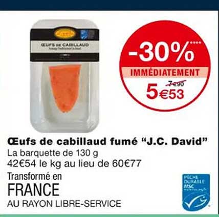 œufs de cabillaud fumé "j.c. david"