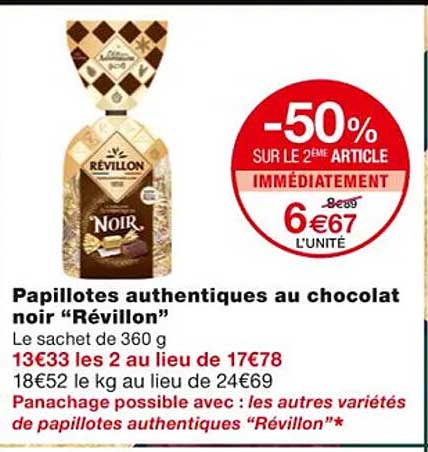 papillotes authentiques au chocolat noir "révillon"