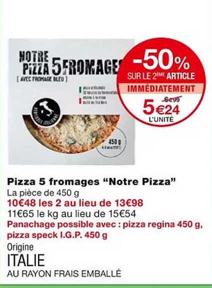 pizza 5 fromages "notre pizza"