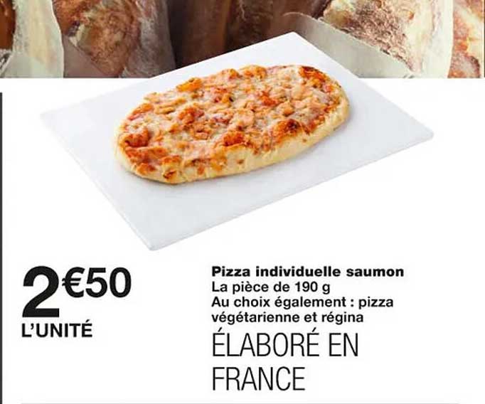 pizza individuelle saumon
