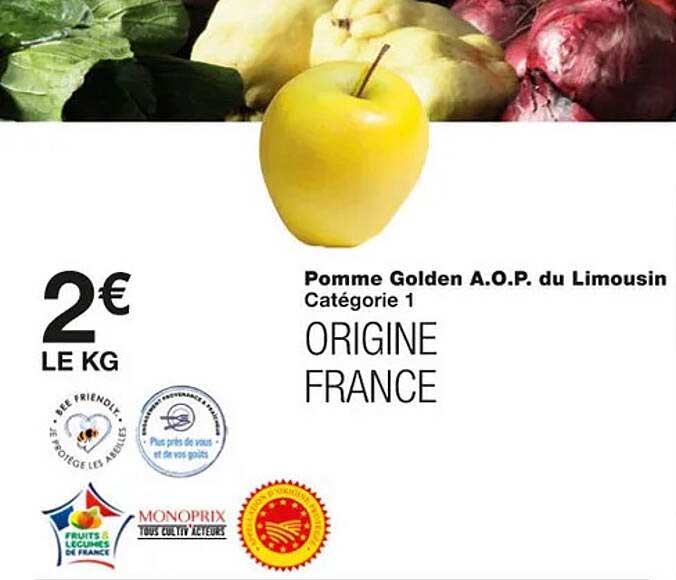 pomme golden a.o.p. du limousin
