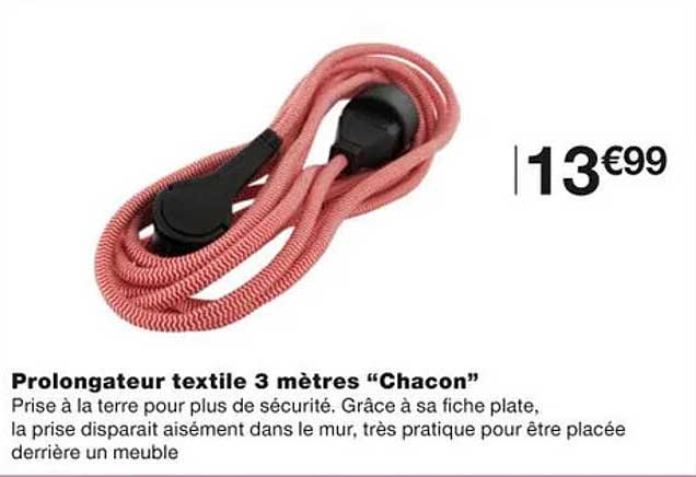 prolongateur textile 3 mètres "chacon"