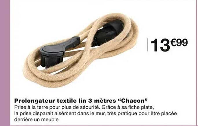 prolongateur textile lin 3 mètres "chacon"