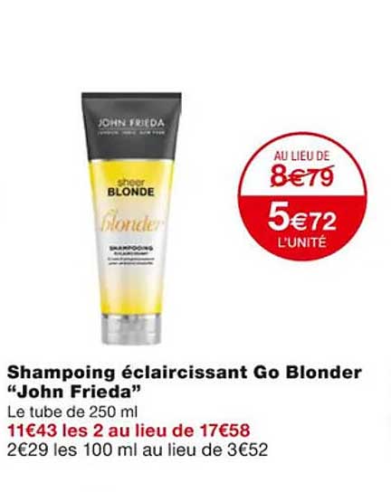shampoing éclaircissant go blonder "john frieda"