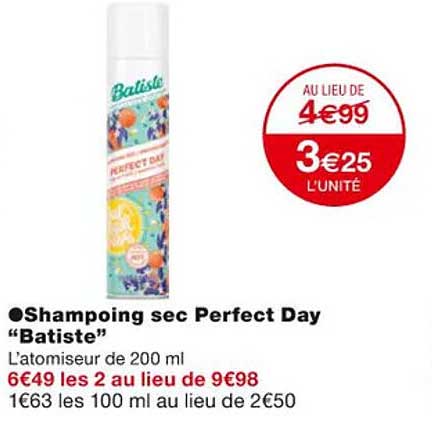 shampoing sec perfect day "batiste"