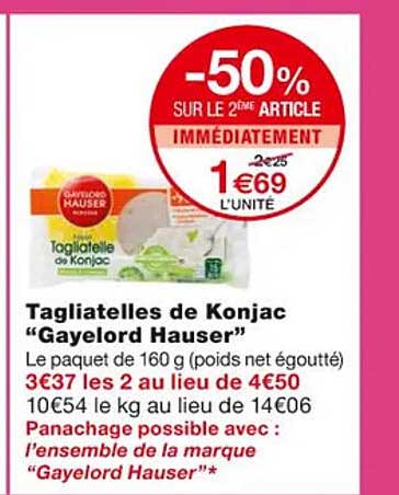 tagliatelles de konjac "gayelord hauser"