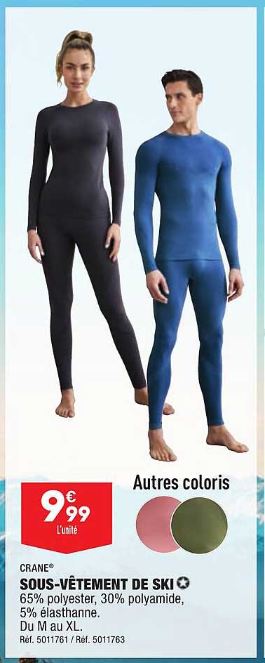 crane sous-vêtement de ski