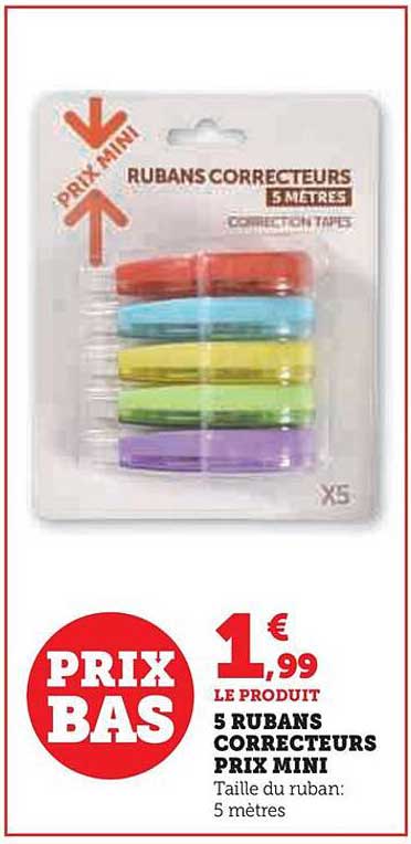 5 rubans correcteurs prix mini