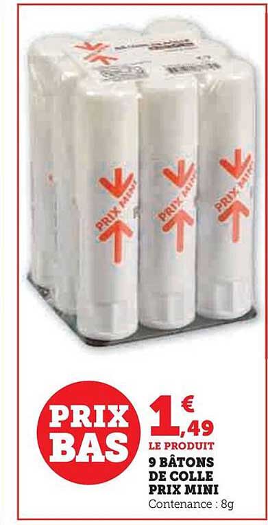 9 bâtons de colle prix mini