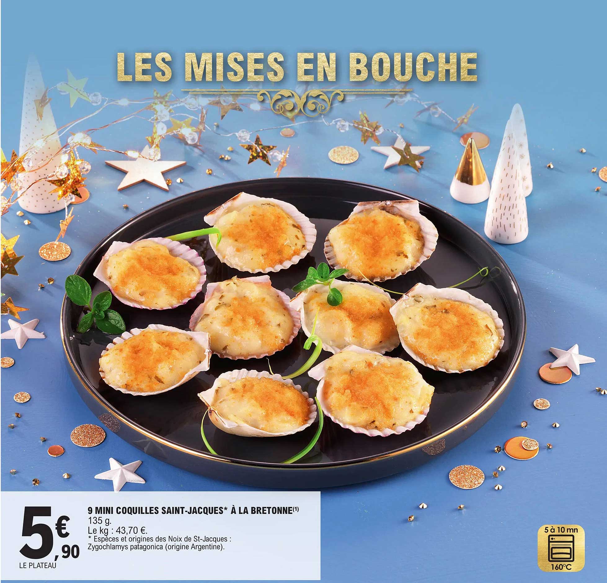 9 mini coquilles saint-jacques à la bretonne