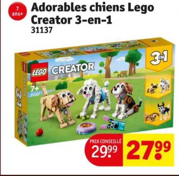 adorables chiens lego creator 3en1