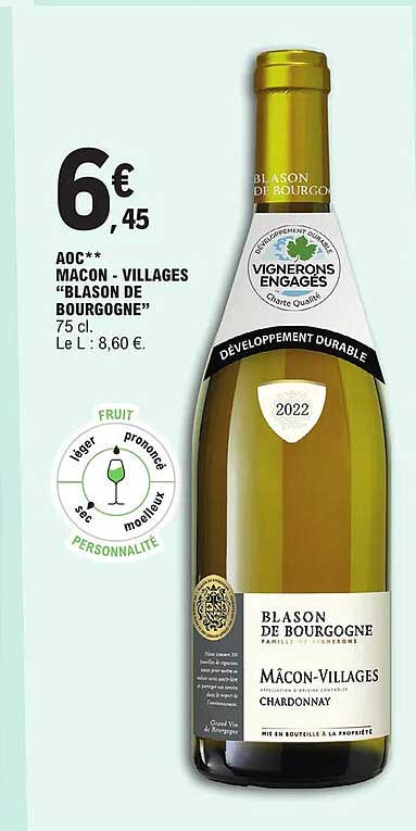 aoc macon - villages "blason de bourgogne"