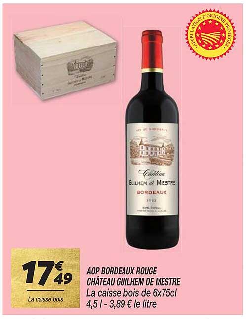aop bordeaux rouge château guilhem de mestre