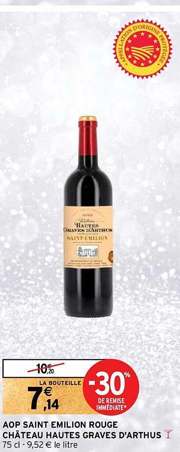 aop saint émilion rouge château hautes graves d'arthus