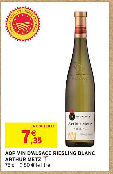 aop vin d'alsace riesling blanc arthur metz