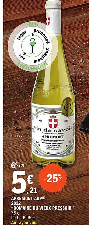 apremont aop 2022 "domaine du vieux pressoir"