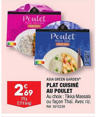 asia green garden plat cuisiné au poulet