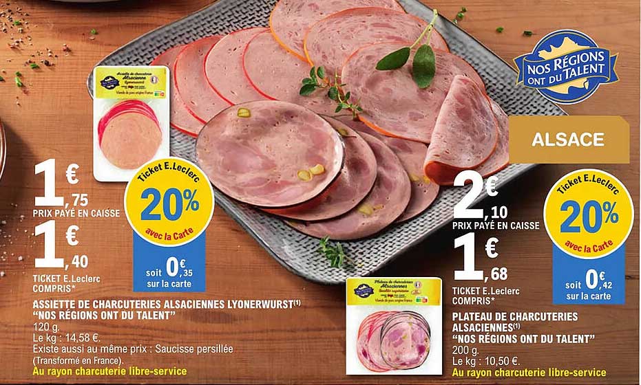 assiette de charcuteries alsaciennes lyonerwurst "nos régions ont du talent" plateau de charcuteries alsaciennes "nos régions ont du talent"