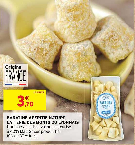baratine apéritif nature laiterie des monts du lyonnais