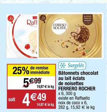 Bâtonnets Chocolat Au Lait éclats De Noisettes Ferrero Rocher
