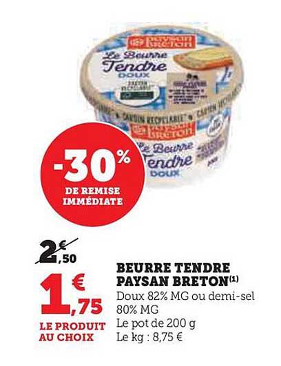 beurre tendre paysan breton