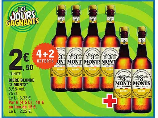 bière blonde "3 monts" 4+2 offerts