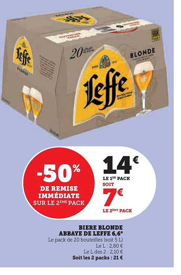 Bière Blonde Abbaye De Leffe 6,6°