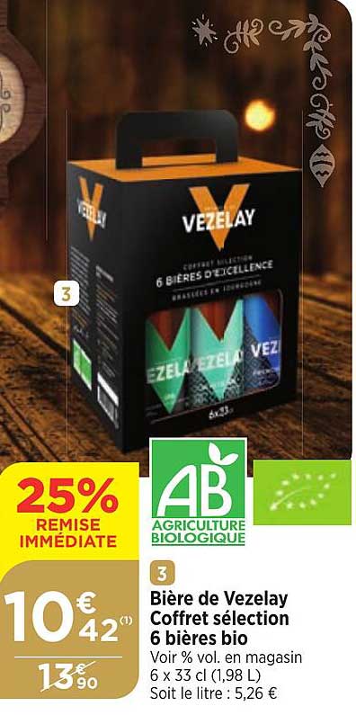 bière de vezelay coffret sélection 6 bières bio 25% remise immédiate