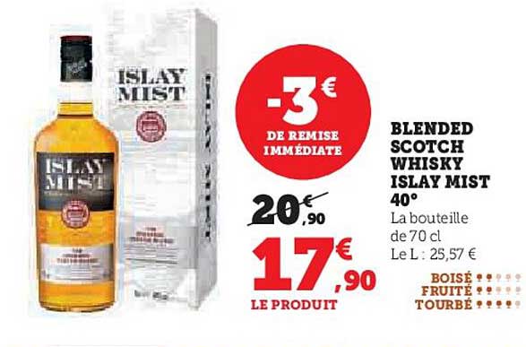 blended scotch whisky islay mist 40°