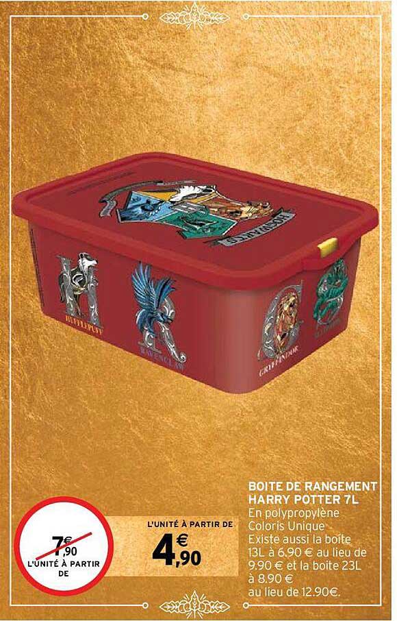 boîte de rangement harry potter 7 l