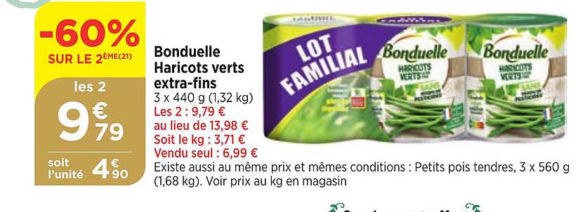 bonduelle haricots verts extra-fins