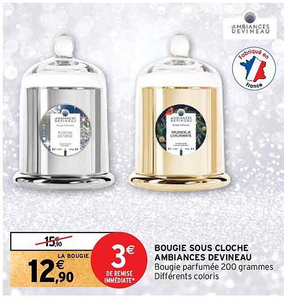 bougie sous cloche ambiances devineau