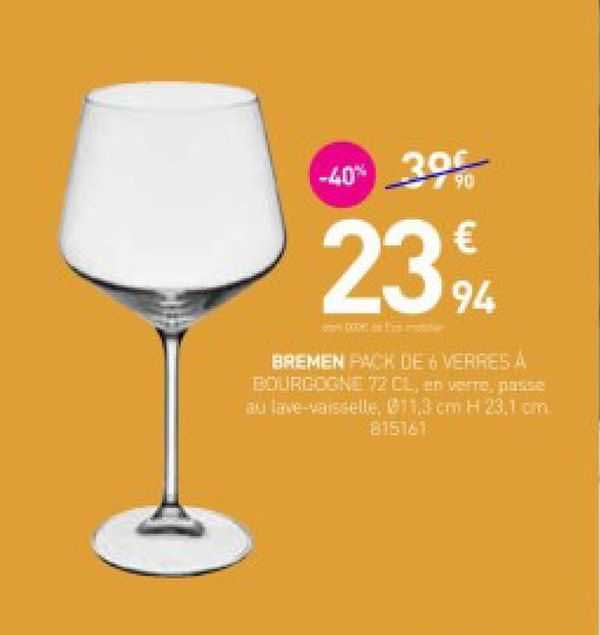 Bremen Pack De 4 Verres  Brougogne 72 Cl