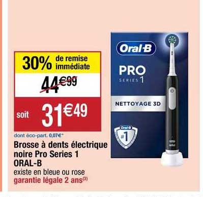 brosse à dents électrique noir pro séries 1 oral-b