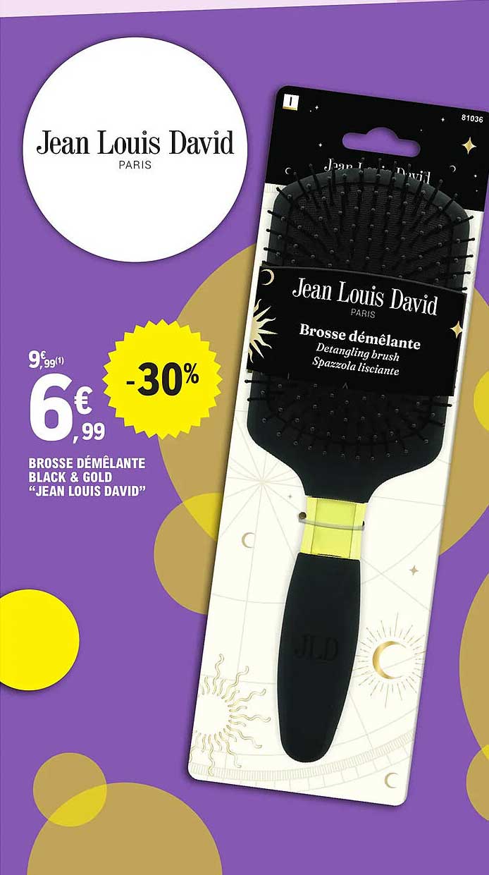brosse démêlante black & gold "jean louis david"