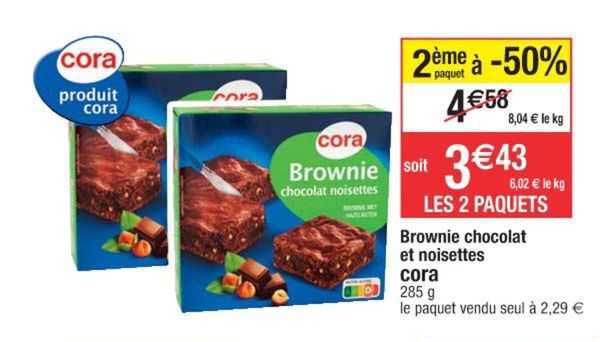 Brownie Chocolat Et Noisettes Cora