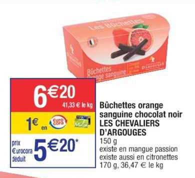 bûchettes orange sanguine chocolat noir les chevaliers d'argouges